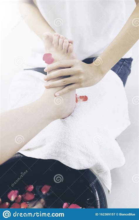 foot spa massage treatment  luxury spa resort stock image image
