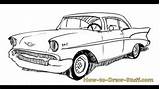 Chevy 57 Bel Draw Chevrolet Step Air Coloring 55 Pencil Drawing Car Cars Sketch Pages 1955 Drawings Colouring Rod Template sketch template