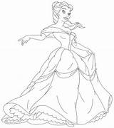 Princess Belle Coloring Disney Pages Gown Sheet Her Characters Kids Print sketch template