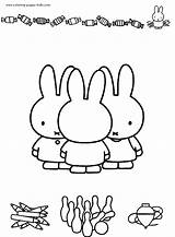 Miffy Coloring Pages Cartoon Color Printable Character Sheets Nijntje Kids Kleurplaat Found Print sketch template