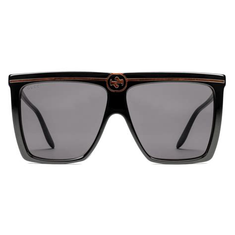 gucci square acetate sunglasses black gucci eyewear avvenice