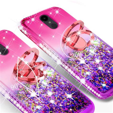 lg g7 thinq case glitter cute phone case girls with kickstand bling