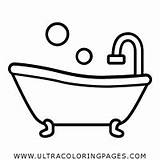 Coloring Bathtub Banheira Bañera Ducha Ultracoloringpages sketch template