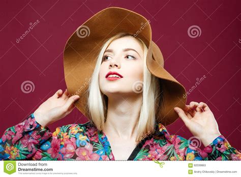 Portrait Of Fashionable Amazing Blonde Model With Long