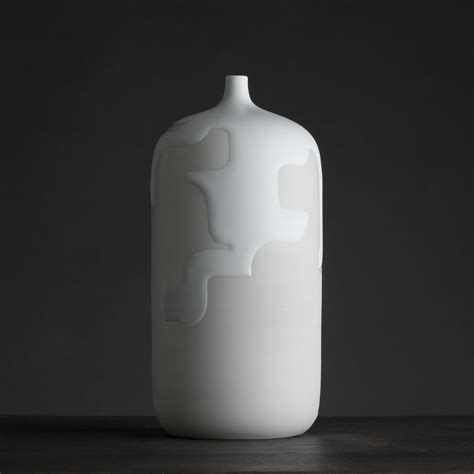 barbara lormelle ceramistes instagram photo  white porcelain vase   white satine