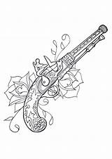 Gun Coloring Tattoo Pages Drawing Adult Getdrawings Books Categories Similar School Old Choose Board sketch template