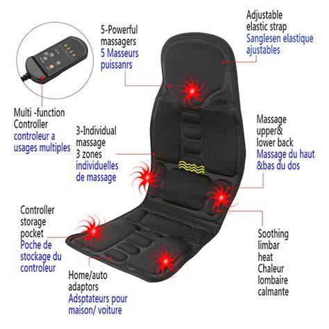 heated back seat massage chair car home office relax van
