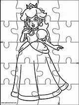 Mario Bros Puzzle Coloring Cut Kids Pages Jigsaw Printables Puzzles sketch template