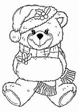 Coloring Bear Christmas Large sketch template