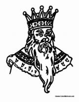 King Old Coloring Pages Beard Long Medieval sketch template