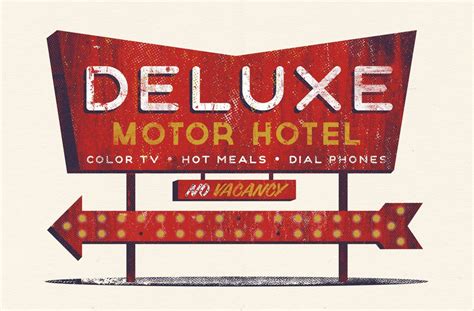 Vintage Hotel Sign Neon Sign Wall Art Road Sign Hotel Etsy