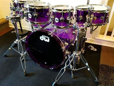 dw drum workshop custom  pc rci collectors kit purple acrylic