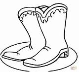 Boots Coloring Pages Cowgirl Getcolorings Cowboy sketch template