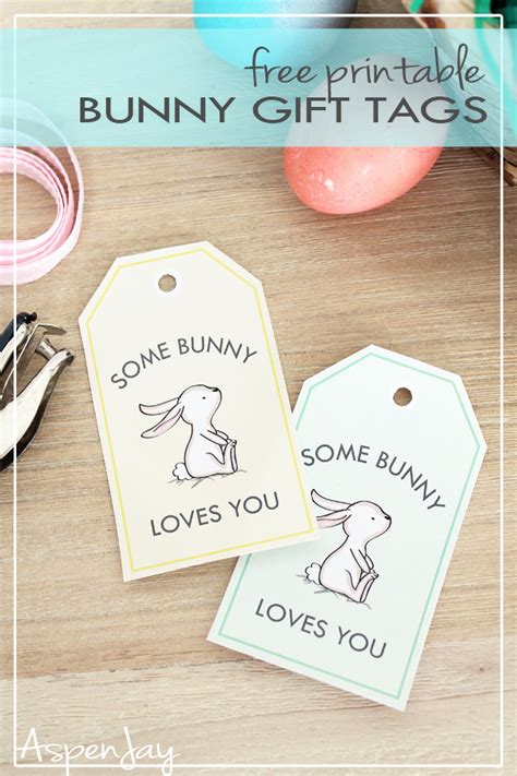 bunny gift tags  printable  easter aspen jay