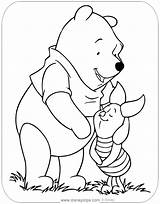 Pooh Piglet Winnie Coloring Pages Hugging Disneyclips sketch template