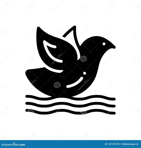 zwart stevig pictogram voor vogel zwaan en dier vector illustratie illustration  water