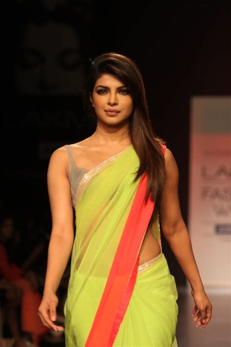high quality bollywood celebrity pictures priyanka chopra looks gorgeous in saree at the lakme