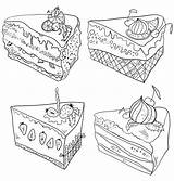 Cake Piece Coloring Pages Print Color раскраски категории из все Sweets sketch template
