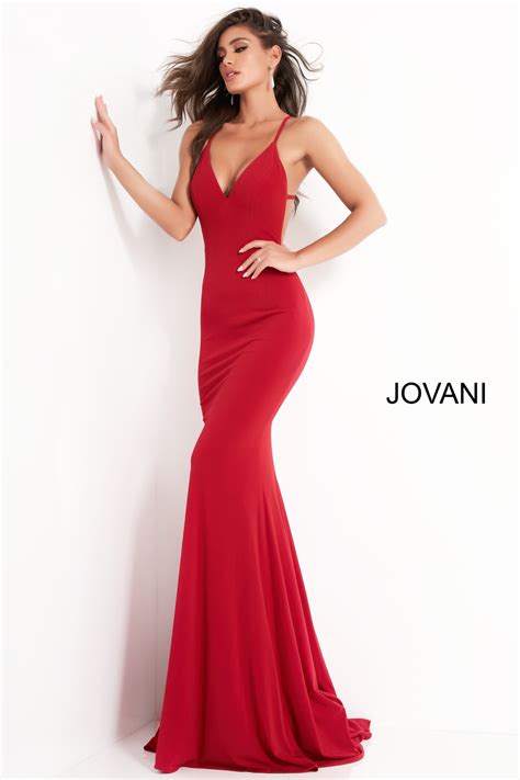 Jovani 00512 Simple Fitted Open Back Prom Dress