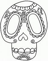 Skull Coloring Muertos Pages Dia Los Sugar Dead Kids Printable Simple Template Color Mask El Print Halloween Skulls Calavera Para sketch template