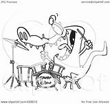 Gator Drummer Toonaday Royalty Outline Illustration Cartoon Rf Clip 2021 sketch template