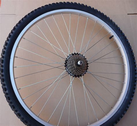 complete rear alloy mountain bike wheel  speed shimano tyre innertube ebay