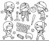 Softball Kids Girls Coloring Pages Baseball Templates Crafts Choose Board Cute sketch template