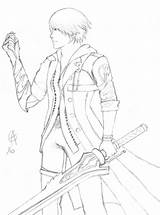 Nero Dmc Devil May Cry Coloring Wip Pages Deviantart Template sketch template