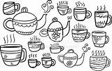 Tea Coffee Doodle Set Premium Freeimages Stock Istock Getty sketch template