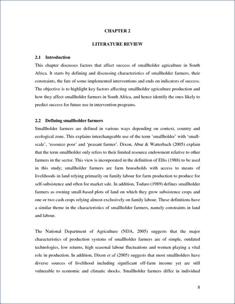 literature review format template templateral