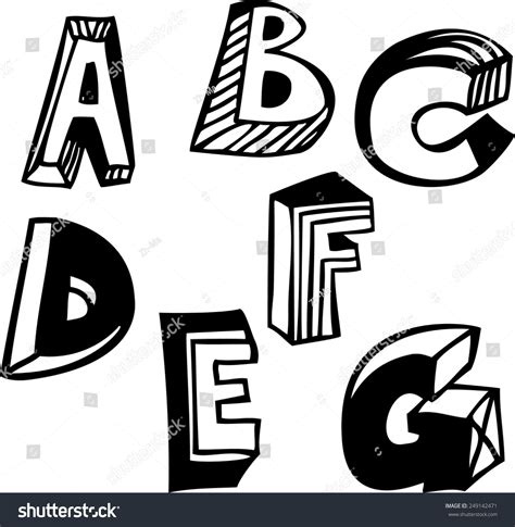 decorative vector hand drawn alphabet isolated elements  design  shutterstock