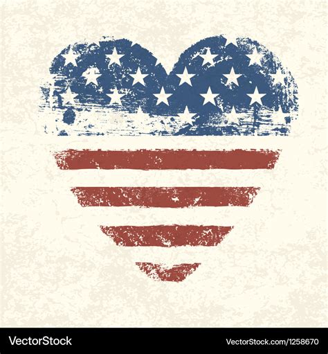 heart shaped american flag royalty  vector image
