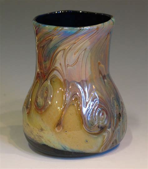 Iridescent Gold And Silver Blown Glass Wine Cup By George Watson