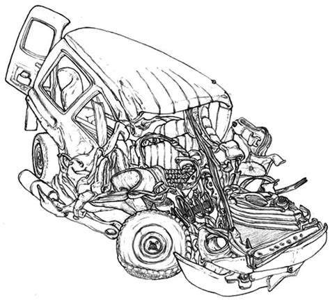 wrecked cars coloring pages coloring pages