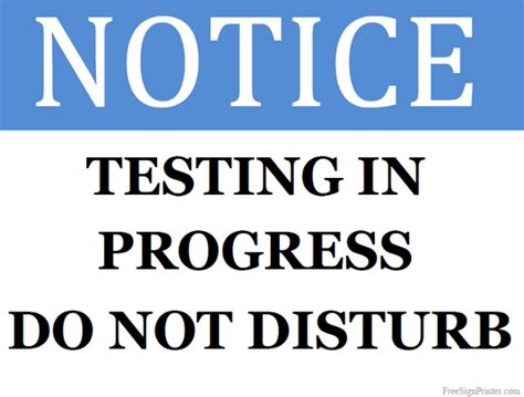 printable testing  progress sign