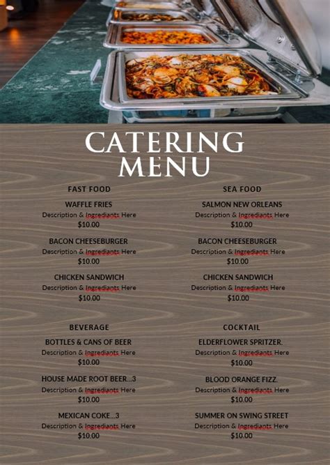 catering menu psd template  shop fresh