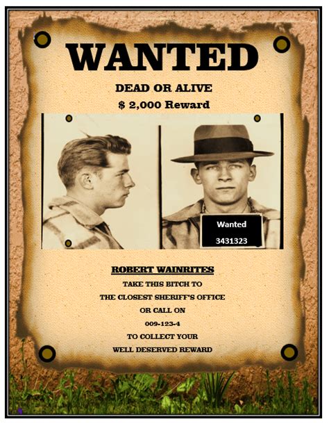 wanted poster templates   printable word