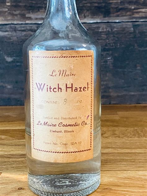vintage glass witch hazel cosmetic bottle etsy