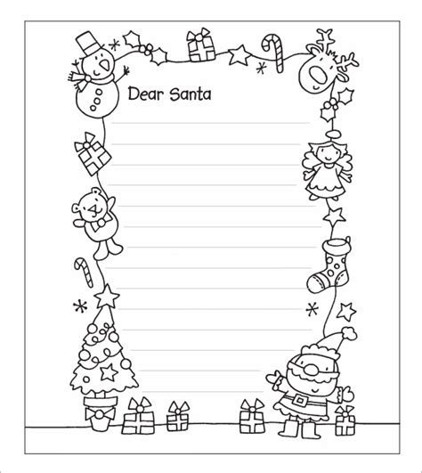 printable blank santa letter template printable templates