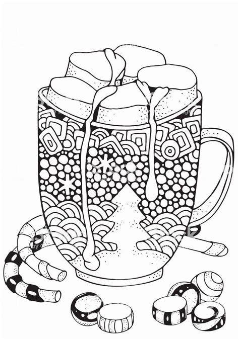 hot cocoa coloring page printable coloring pages