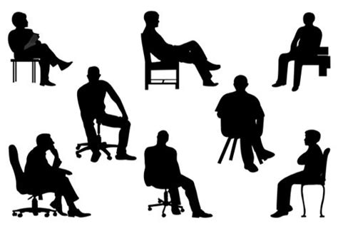Sitting Silhouette People