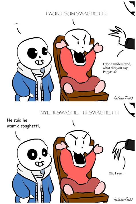 Undertale Papyrus Wants A Swaghetti Comic By