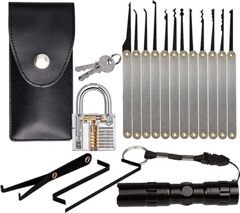 locksmith supplies  pcs lock pick set  transparent practice lock