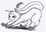 Cat Stretching Stretch sketch template