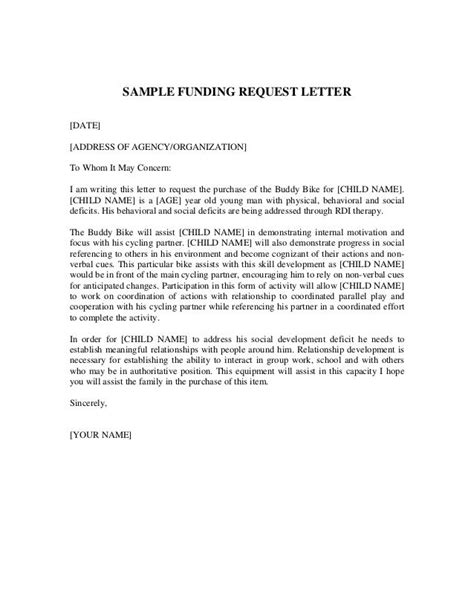 funding letter sample