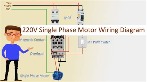 single phase motor wiring diagram single motor connection motor connection youtube