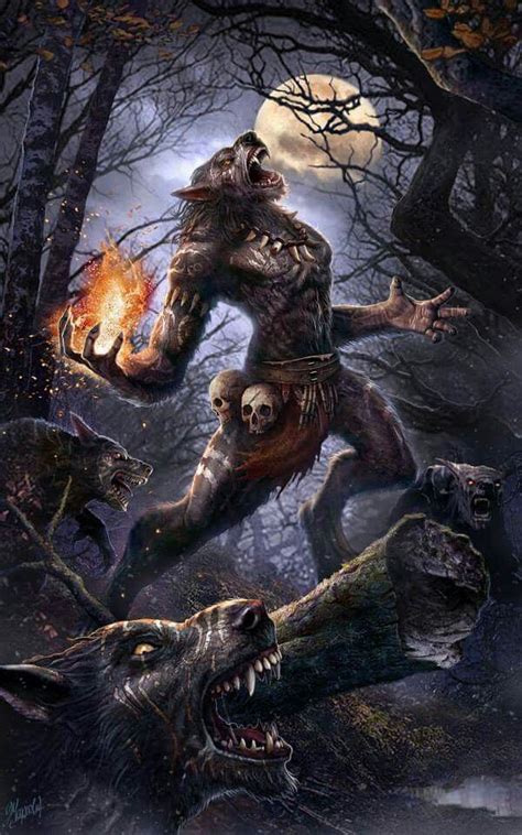 Dire Wolf Werewolf Art Werewolf Dark Fantasy Art