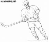 Hockey Player Draw Drawing Drawingforall Ayvazyan Stepan Tutorials Posted People sketch template