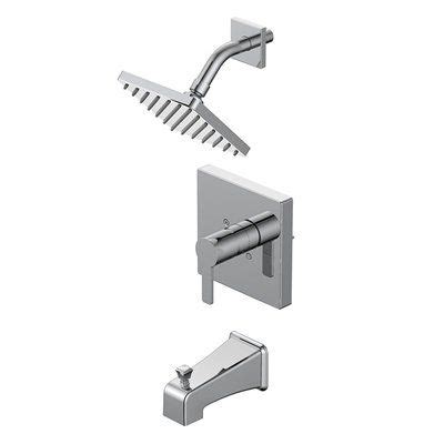 aquasource chrome  handle bathtub  shower faucet  single function showerhead  tub
