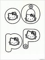 Hello Kitty Pages Letter Coloring Two Color sketch template